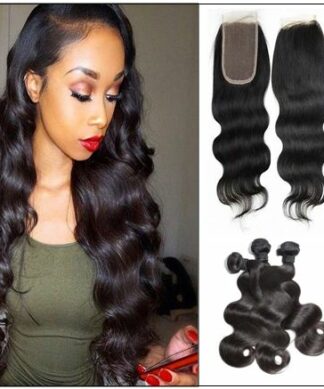 Brazilian body wave hair 3 bundles with closure img 1