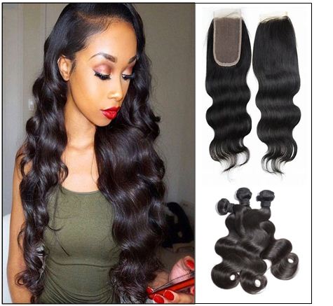Brazilian Body Wave Hair 3 Bundles With Closure-100% Complete Pack
