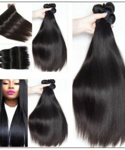 12 inch straight human hair weave img 2
