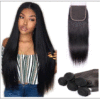 Brazilian Straight Hair 3 Bundles With Closure img 1
