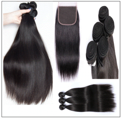 Brazilian Straight Hair 3 Bundles With Closure img 2