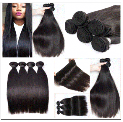 Brazilian Straight Hair 3 Bundles With Closure img 3