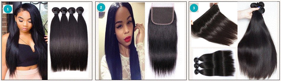 Brazilian Straight Hair 3 Bundles With Closure