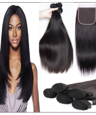 Straight Hair Bundles With Closure img 1 1