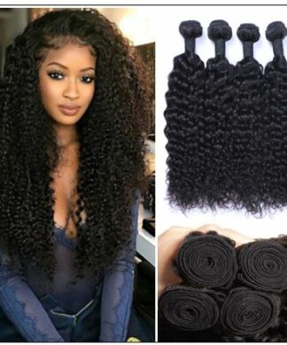 4 Bundles Weft Natural Color Peruvian Jerry Curly Hair img