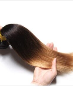 1 Bundle 3 Tone Ombre Straight Virgin Hair Weaving Remy Hair img 2-min