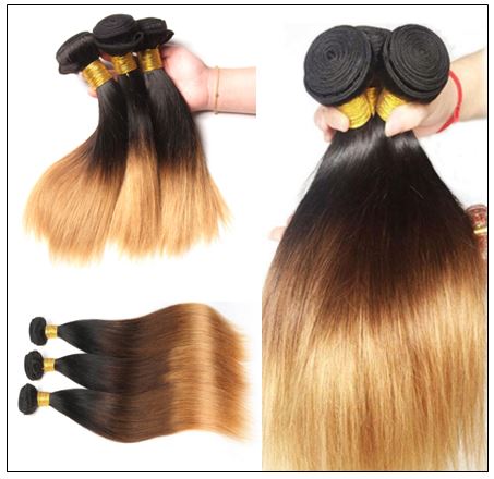 1 Bundle 3 Tone Ombre Straight Virgin Hair Weaving Remy Hair img 3-min