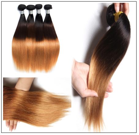 1 Bundle 3 Tone Ombre Straight Virgin Hair Weaving Remy Hair img 4 min