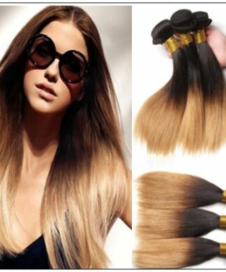 3 Bundle Brazilian Ombre Straight Premium Human Hair Weave img-min