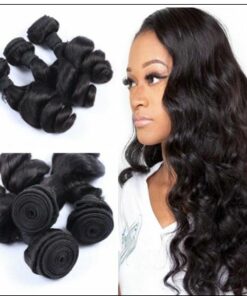 3 Bundles Indian Loose Wave Human Virgin Hair Weft img