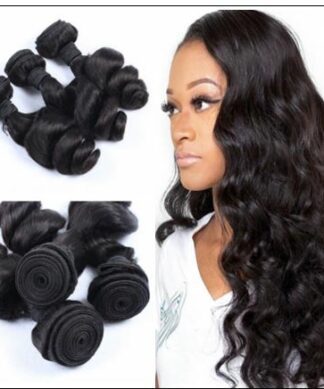 3 Bundles Indian Loose Wave Human Virgin Hair Weft img