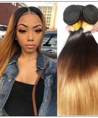 3 Bundles Malaysian Ombre Straight Human Virgin hair img-min