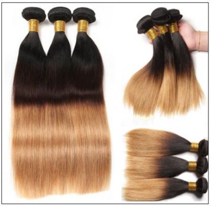 3 Bundles Unprocessed Indian Ombre Straight Human Virgin Hair img 2-min