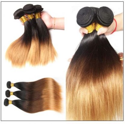 3 Bundles Unprocessed Indian Ombre Straight Human Virgin Hair img 3-min