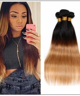 3 Bundles Unprocessed Indian Ombre Straight Human Virgin Hair img-min