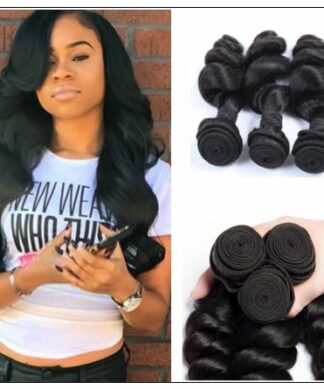 3 Bundles Unprocessed Peruvian Loose Human Hair Weave img 1-min