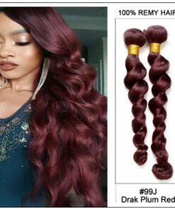 4 Bundles 99j Loose Deep Wave Human Hair Extensions img-min
