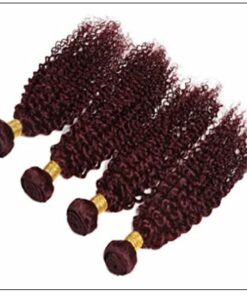 99J Red Wine Color Jerry Curly Wave 100% Virgin Remy Hair img 2-min
