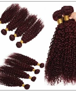 99J Red Wine Color Jerry Curly Wave 100% Virgin Remy Hair img 3-min