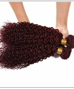 99J Red Wine Color Jerry Curly Wave 100% Virgin Remy Hair img 4-min