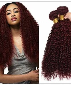 99J Red Wine Color Jerry Curly Wave 100% Virgin Remy Hair img-min
