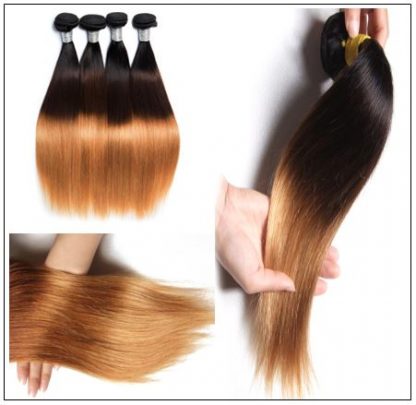 Brazilian 3 Bundles Tone Ombre Straight Hair Weave Remy Hair img 3-min