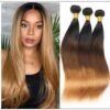 Brazilian 3 Bundles Tone Ombre Straight Hair Weave Remy Hair img-min