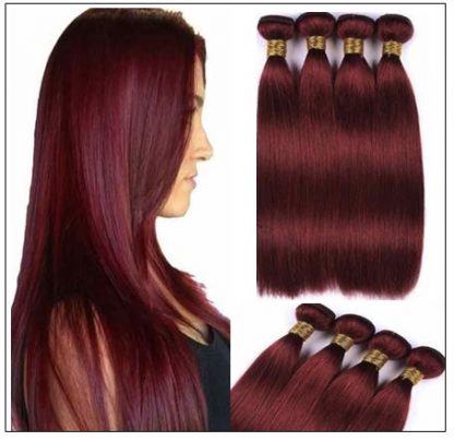 Indian Color Weave Hairstyles Rich Copper Red Straight Human Hair img 3-min