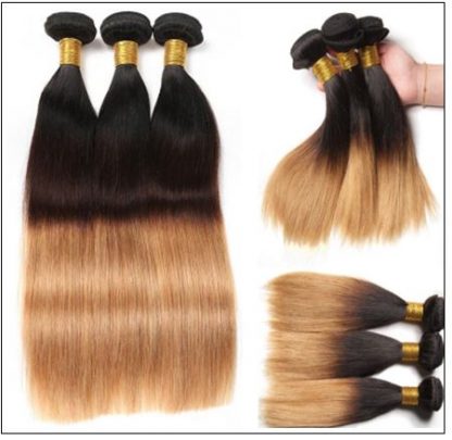 Malaysian 3 Bundles 3 Tones Straight Hair Ombre Hair Weaving img 2-min