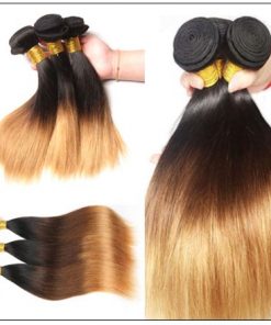 Malaysian 3 Bundles 3 Tones Straight Hair Ombre Hair Weaving img 3-min