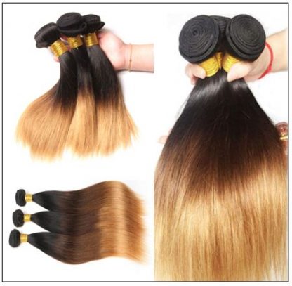 Malaysian 3 Bundles 3 Tones Straight Hair Ombre Hair Weaving img 3-min