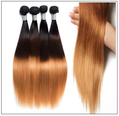 Malaysian 3 Bundles 3 Tones Straight Hair Ombre Hair Weaving img 4-min