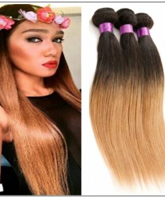 Malaysian 3 Bundles 3 Tones Straight Hair Ombre Hair Weaving img-min