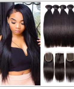 Straight Hair Weave With Closure img 1