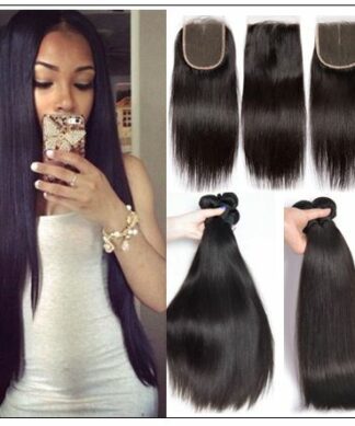 Straight hair weave with closure img-min