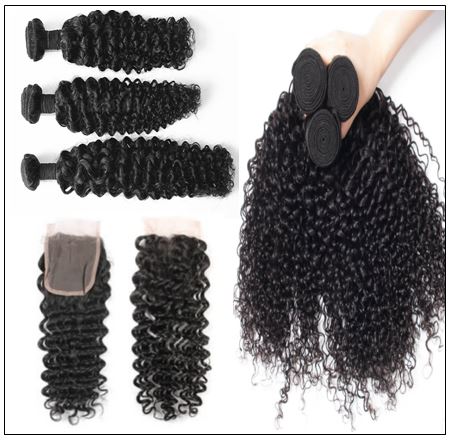 Brazilian Curly Hair Extensions With Closure img 2-min
