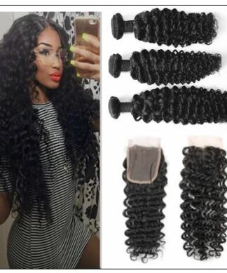 Brazilian Curly Hair Extensions With Closure img-min