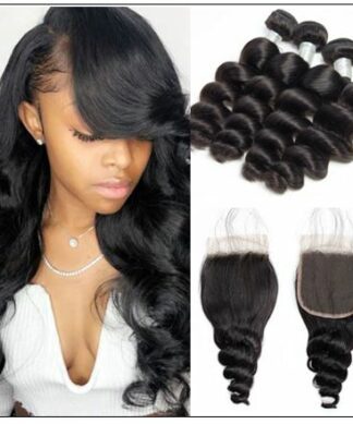 Brazilian Loose Wave Closure Hair Weave img-min