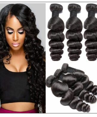 Brazilian Natural Loose Wave Virgin Weft Hair Extensions img-min