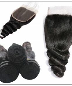 100% Peruvian Loose Wave 3pcs Virgin Hair With Closure img 3-min