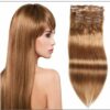 #12 Light Brown Virgin Hair Extensions Clip In Hair img-min-min