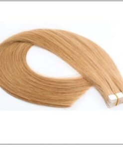 #27 strawberry blonde straight tape in hair extension 100% virgin hair img 4-min