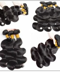 3 Bundles Body Wave With 4x4 Fake Scalp Closure Virgin Hair Natural Color img 3-min