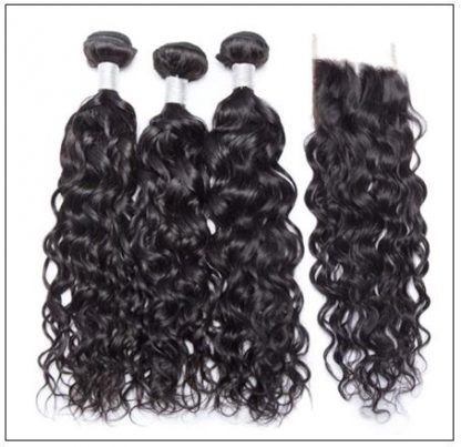 3 Bundles Brazilian Water Wave Virgin Hair Extension With Closure IMG 3-min