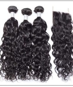 3 Bundles Indian Water Wave 100% Virgin Human Hair With 4×4 Lace Closure IMG 4-min