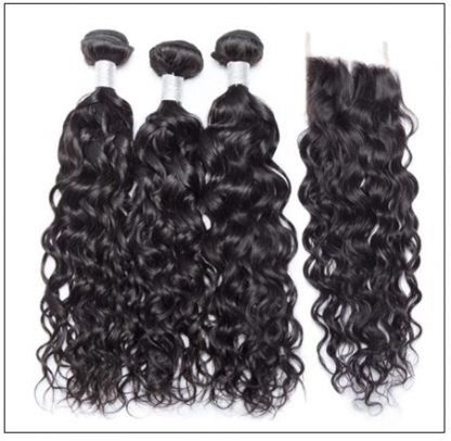 3 Bundles Indian Water Wave 100% Virgin Human Hair With 4×4 Lace Closure IMG 4-min