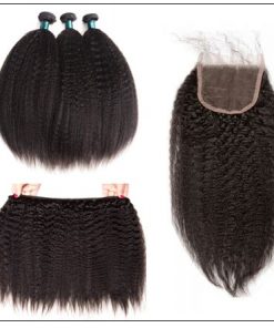 3 Bundles Kinky Straight Virgin Hair With 4x4 Inch Lace Closure img 3-min