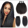3 Bundles Kinky Straight Virgin Hair With 4x4 Inch Lace Closure img-min