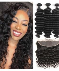 3 Bundles Loose Deep Wave Virgin Human Hair With Frontal img-min