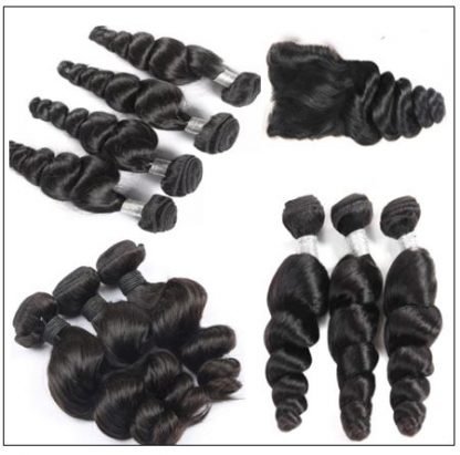 3 Bundles Loose Wave Hair and Closure 100 Virgin Human Hair 4-min